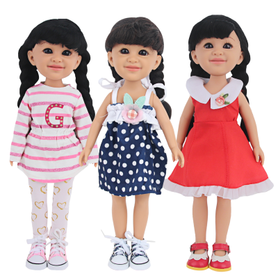 High Durable Vinyl Doll Smiling 14 Inch Girl Dolls with Braided Hair