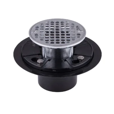 OEM Luxury ABS Floor Drain Flange Base with Round Brass Shower Drain Grate for House and Hotel