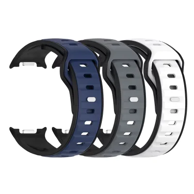 No Gap Silicone Sport Strap For Samsung Galaxy Watch 8 Classic Watch8 40mm 44mm Dual Color Breathable Soft Rubber Watch Band