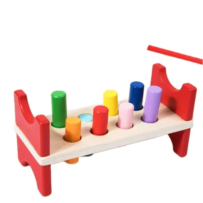 Elisyia New Creative Children's Educational Hamster Game Wooden Piling Table Building Blocks Fighting Percussion Game Toys