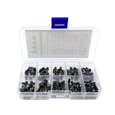 AIZESION Micro Switch Touch Switch 6x6 Vertical Induction Cooker 4-pin Touch Button Box with 100 Pieces and 10 Specifications