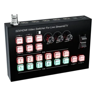 SDI/HDMI Video Switcher for Live Streaming 4 in 2 Out HDMI Video Switcher