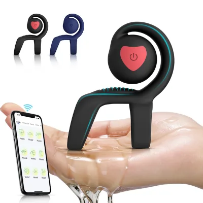 APP Remote Control Double Motor 9 Modes Snail Sexual Vibrating Cock Ring for Adult Toy