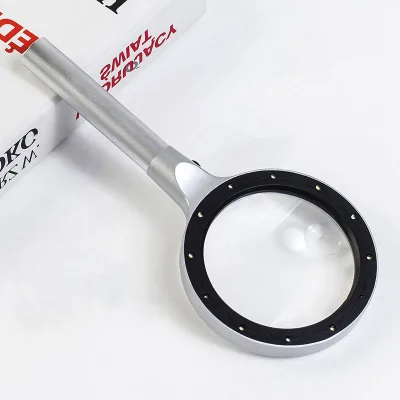 New 12 LED High-definition Dual Drightness Acrylic Lens Handheld Reading Magnifying Glass Night