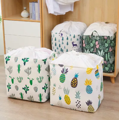 Super Large Dirty Clothes Toy Storage Box Drawstring Laundry Hamper Moving Clothes Quilt Storage Bag