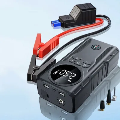 Car Jump Starter Tyre Inflator Petrol and Diesel Engines Battery Booster Maximum Pressure 150 PSI Emergency Power Supply