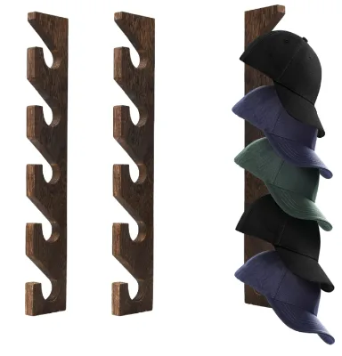Wall-mounted Baseball Cap Storage Rack Wooden Vertical Hat Hanger for Closet Door or Bedroom Wall Wall-mounted Shelves
