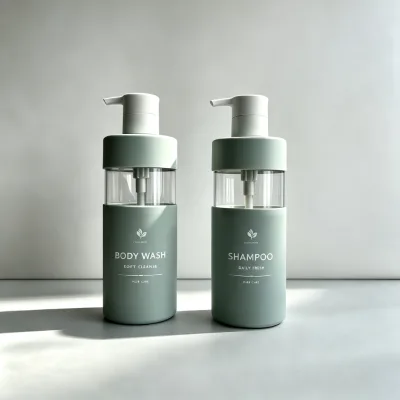 OEM Odm 200ml 300ml 500ml Foaming Soap Round Press Pump Plastic Bottles Shampoo Conditioner Gel Dispenser Liquid Soap Container