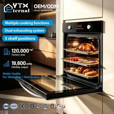 Good Quality Home Kitchen 66L 71L 2800W Removable Inner Glass Multi Function Built in Electric Oven