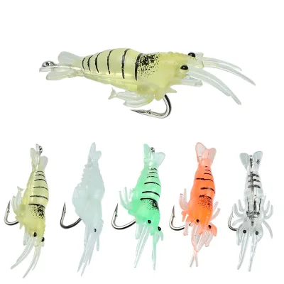 Lure Bait Artificial Soft Bionic Small Grass Shrimp Fish Hook Luminous Bigmouth Bass Sea & Freshwater