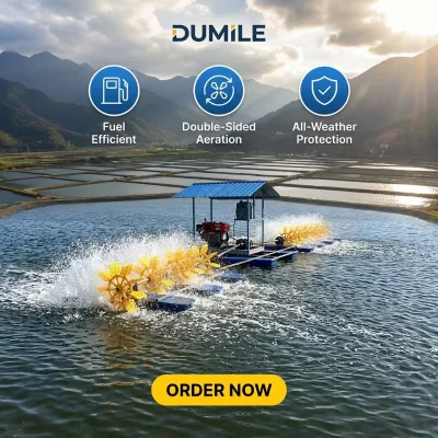 DUMILE Portable Floating Diesel Aerator Flexible Move to Any Corner of Scattered Breeding Ponds