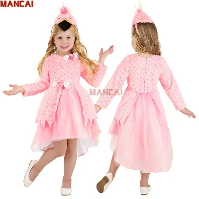 Fancy Easter Kids Animal Cosplay Dress Flamingo Performance Costume Children Halloween Parties School Dances Character Cosplay