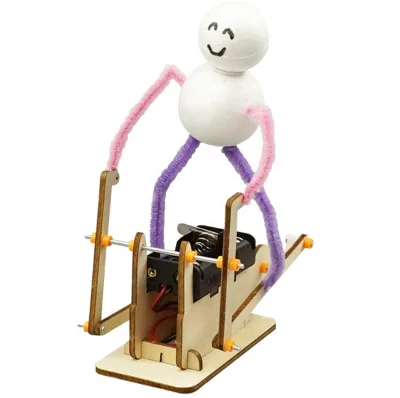 DIY Electric Running Robot Kids Science Discovery Toys STEM Education Physics Experiment Kit School Handwork Project Art Craft