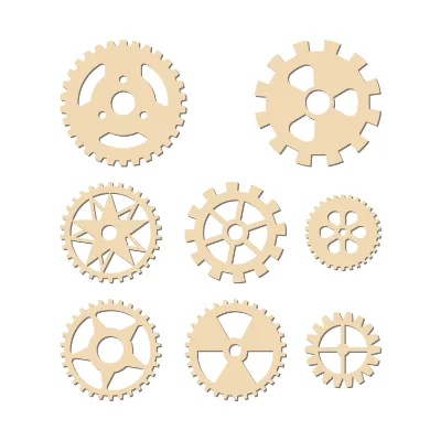 Cog Shape Custom Wood Laser Cutting Laser Cutting Wood Custom Wood Engraving Service