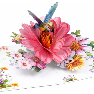 3D Flower Greeting Card with Envelope, Unique Gifts for anniversary, Graduation - Happy Birthday Card for Women and Best Friend