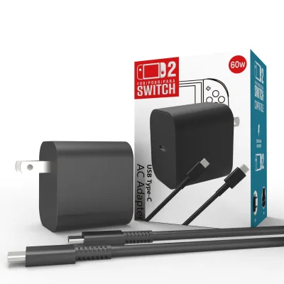 60W USB Type-c AC Adapter for Switch2 Console with US/UK/EU Version