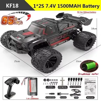 KFPLAN KF18 1/14 RC Car 4WD Brushless High Speed Off-Road Racing Monster Truck Fast All Terrain Toy Vehicle for Adults