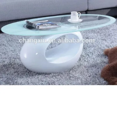 Simple glass coffee table for living room