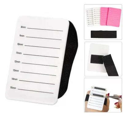 Adjustable Acrylic Eyelash Extension Pallet Wrist Strap Hand Plate Lash Holder for Graft Eyelash Shows Square Eyelash Board