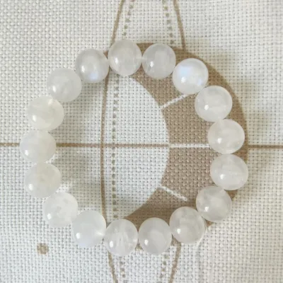 Wholesale Natural Blue Flash White Moonstone Beaded Bracelet Crystal Bracelets for Women Jewelry Gifts