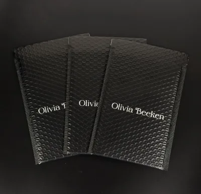 Custom Printed Black Bubble Mailers Padded Shipping Envelopes with Custom Logo for E-commerce Packaging