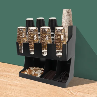 High Quality Acrylic Cup Holder With Lid For Office Coffee Corner