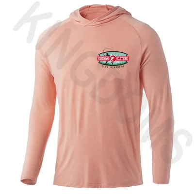 Custom Sublimation Printed UPF50 Breathable 100% Polyester Sun Fishing Shirt with Hood Plus Size UV Protection