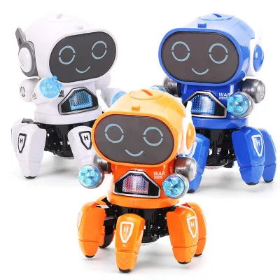 2024 Factory Direct Sales Colorful Light Robot Intelligent Interactive Dancing Music and Light Robots Toy Birthday Gifts