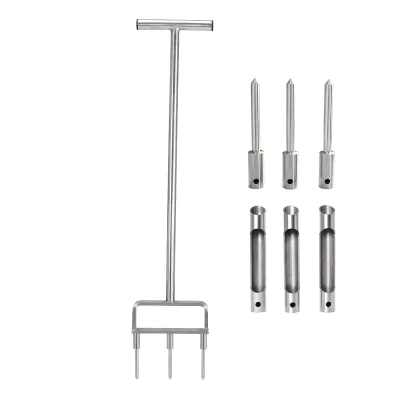 Winslow & Ross Manual Soil Aerating Stainless Steel Grass Dethatcher Aerator With Coring Tines for Compacted Soil