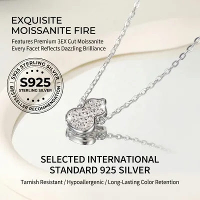 Shorea 2026 New East Aesthetics Calabash Jewelry Lucky Charm Meaningful Gift 925 Silver Gourd Shape Moissanite Pendant Necklace