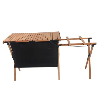Outdoor Camping Solid Wood Beech Portable Folding Storage Mobile Kitchen Cooker