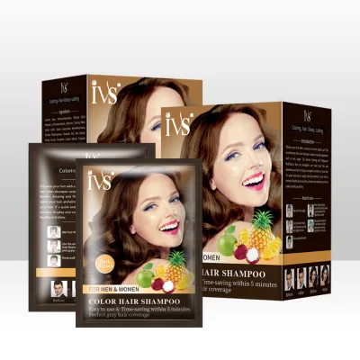 IVS Easy Dye Hair Black Shampoo High Quality Hair Color Shampoo 25ml for Sliver Hair in Sachet