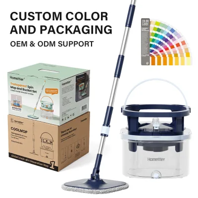Manufacturer Direct Sale Transparent Eco-Friendly Mops Separate Clean Dirty Water 360 Degree Rotating Telescopic Handle Mop