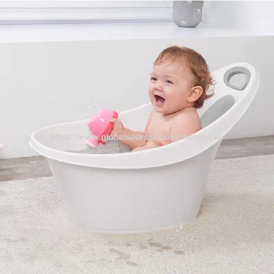 Baby bathtub with anti-slip pad, built-in drain, suitable for newborns, available for bulk wholesale