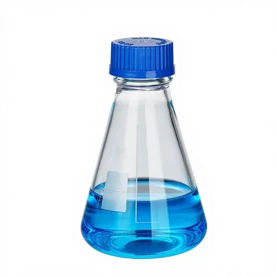 Lab Borosilicate Glass Tissue Cell Culture Triangular Conical Erlenmeyer Shake Flask Shaker Screw Cover Lid Cap