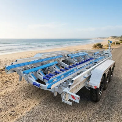 3 Axle 28ft Aluminum Boat Trailer Salt Water Marine LED Lights Standard Waterproof Lightweight Anti-Corrosion for Fishing Yacht