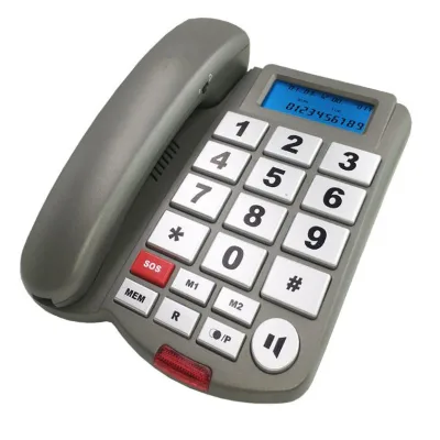 with Emergency Call Button - Large Display, XXL Button Senior Telephone EXTRA Loud Easy Operation - CE/FCC/RoHS