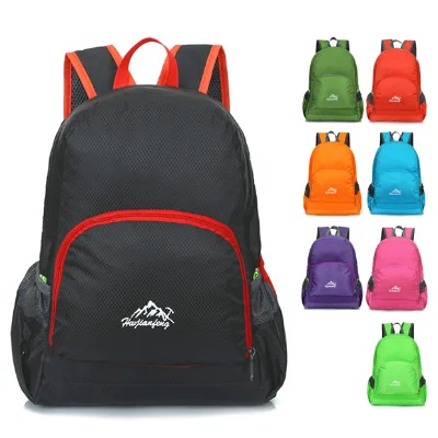Unisex Lightweight Portable Polyester Waterproof Folding Travel Backpack Summer and Spring Zipper Closure for Outdoor Hiking
