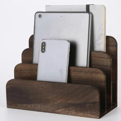 Supply Wooden Rectangular Data Organizer Office Desk File Holder for Paper Management Country-style Desk Mail Counter Letter