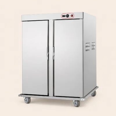 Large Capacity Mobile Food Warmer Cart Electric Heating Cabinet for Restaurant Catering and Banquet Use Hot Air Blower System