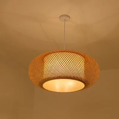 Antique Handmade Bamboo Chandelier Lampshade Custom Hand-Woven Round Shade for Home and Restaurant Use