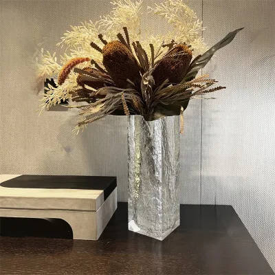Solid Color Plexiglass Acrylic Flower Arrangement Vase Contemporary Decoration Accent Heavy Thick Table Centerpiece Vases