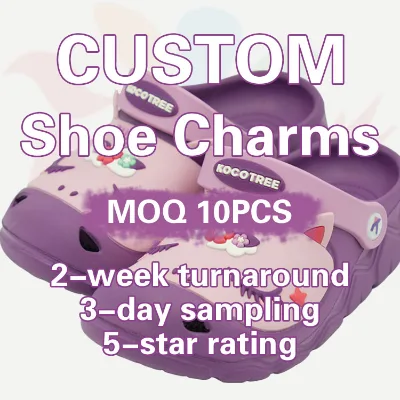 New Style Custom Eco-friendly PVC Shoe Charms with Custom Color & Size for Ladies Sandals-Bulk