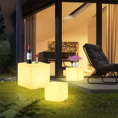 Led Night Lamp Games Souvenir Soccer Night Light Cup Remote Control Bar Outdoor Movies Seat Luminous Cube Dimming