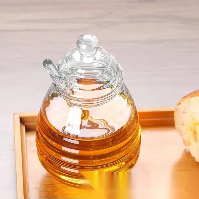 Premium Borosilicate Glass Honey Jar with Stick for Gourmet Kitchen