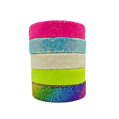 New Designs 1 1/2" Iridescence Series Velvet Sequin Ribbon for Decoration