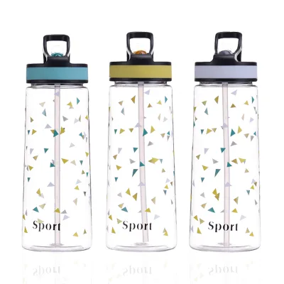 Silicone mouth portable sport water bottle plastic
