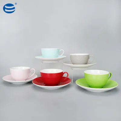 Excellent Classic Ceramic Espresso Coffee Mug and Saucer Set 220ml Eco-Friendly Porcelain Cup for Water/Tea Business Gift