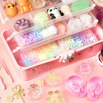 Guka DIY Sealing Wax Stamp Set Plastic Fun Jelly Wax Squeeze Full Set Mars Stamp Head Pellets for Creative Educational Toy