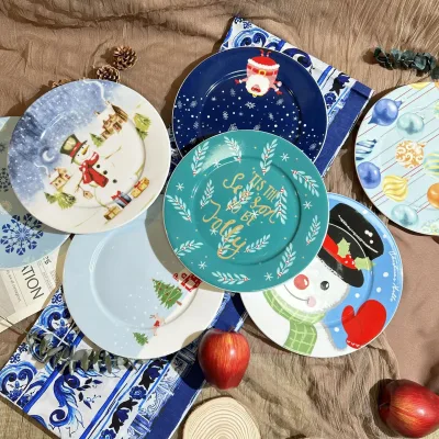 Nordic Porcelain Christmas Plates and 10inch Dinner Plates